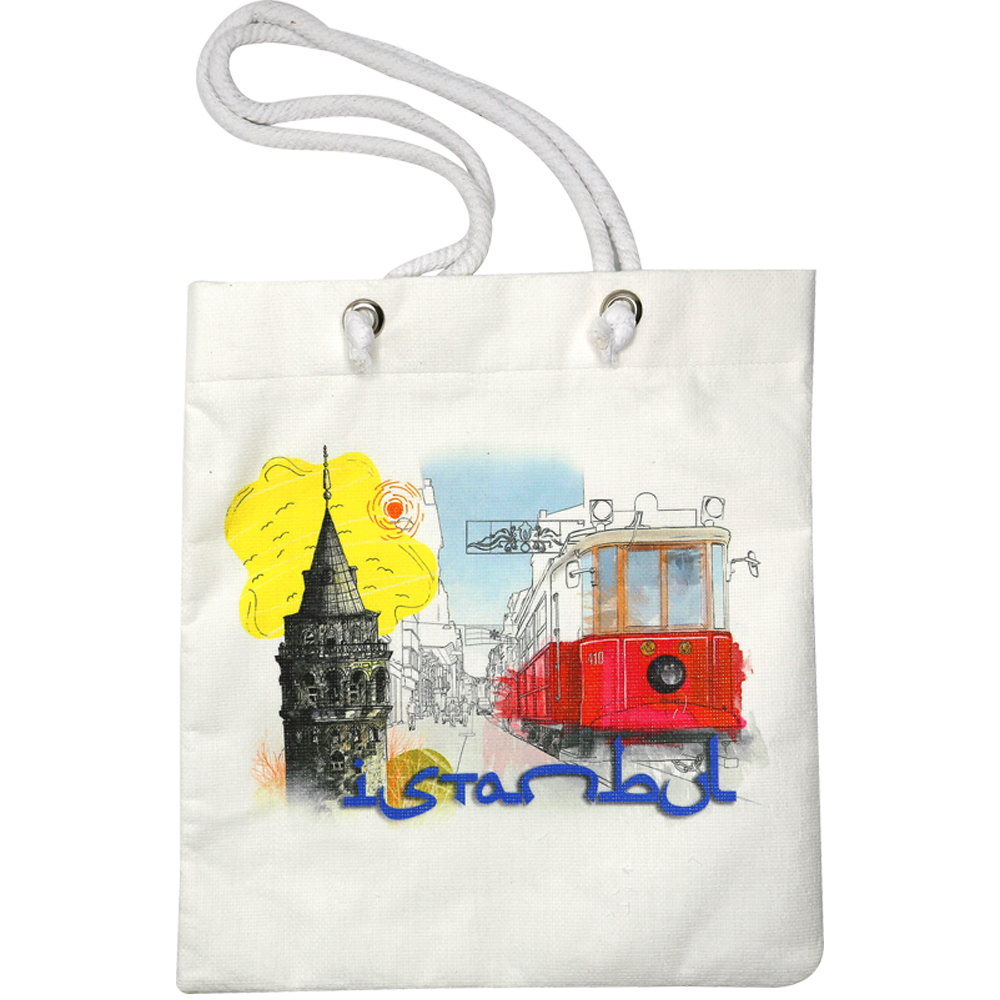 GALATA KARIŞIK DESENLİ KALIN BEZ ÇANTA
